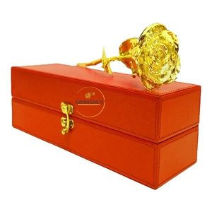 Venta caliente hermoso diseño 24K oro rosa flor natural de alta calidad 24K oro sumergido Rosa real con caja - Product Image 6