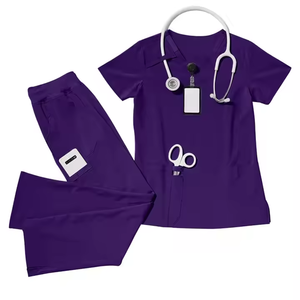 Pure Cotton V-Neck <b>Scrub</b> Suits for Nurses Surgical Uniforms for Medical Industry Hospital Work <b>Clothes</b> Comfortable Knitted - Product Image 5