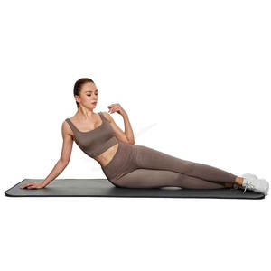 Women's High-Waisted Breathable Active <b>Apparel</b> Seamless Yoga Set Fitness Leggings with Solid Pattern Workout Athletic Wear - Product Image 4