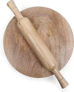 Rodillo Chakla Belan de madera natural, herramienta de cocina tradicional hecha a mano para Roti Chapati Paratha, esencial ecológico - Product Image 4