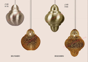 พรีเมี่ยมช่วงของอาหรับทองเหลืองเงาโคมไฟมือเจาะทองเหลืองจี้ไฟ LED จี้โคมไฟโมร็อกโกจี้ - Product Image 4