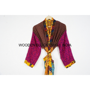 ชุดคลุมกิโมโนยาวหรูหราสไตล์โบฮีเมียนสำหรับงานแต่งงานฤดูร้อนทำด้วยมือลายดอกไม้ผ้าไหมญี่ปุ่นทำมือ/ระบายอากาศได้ดี - Product Image 2