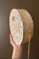 Tas Selempang Bohemian Resin Mosaik Iridescent Rantai Emas Elegan Buatan Tangan Tahan Air Aksesori Pengantin Untuk Musim Panas Gugur