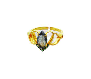 Sterling Silver 925 Gold Plated Supplier Wholesaler Custom Made Handmade Unisex Low MOQ Trendy <b>Unique</b> Labradorite <b>Rings</b> - Product Image 1