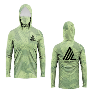 UPF50 + Poliéster UV Sublimación Impresión Secado rápido Antibacteriano Tallas grandes Rendimiento Color Ligero Pesca Sudadera con capucha - Product Image 1