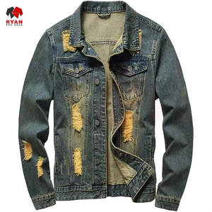 Veste en jean décontractée pour homme, design personnalisé, OEM et ODM, streetwear, mode, fabrication directe, couleur personnalisée - Product Image 1