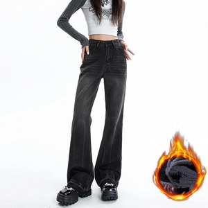 Pantalones acampanados informales personalizados, pantalones vaqueros elegantes de gran tamaño de primera calidad, pantalones transpirables de algodón de alta calidad para mujer - Product Image 6