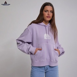 Vente en gros de sweats à capuche surdimensionnés pour femmes brodés avec logo à motifs imprimés personnalisés taille XL 100% polyester col à capuche pour l'automne - Product Image 1