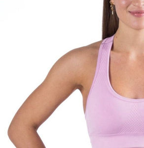 Lightweight Comfortable Breathable Front Logo High Elastic Medium Support <b>Backless</b> Women's Yoga <b>Sports</b> <b>Bra</b> Gym Quick Dry - Product Image 6