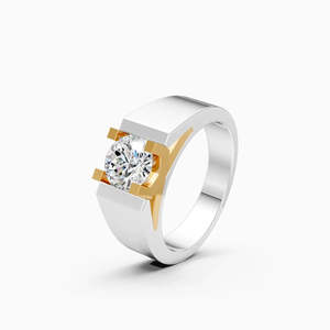 Anillo clásico redondo con diamante solitario cultivado en laboratorio de 1.03 quilates en oro amarillo, blanco y rosa de 9 quilates. - Product Image 3