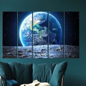 Lienzo impreso: arte de pared con diseño de cielo estrellado para decoración elegante, 5P: enrollado en lienzo - Product Image 1