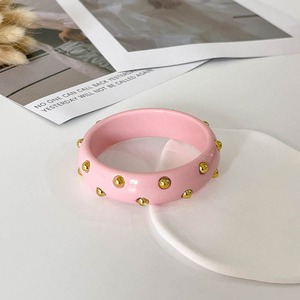 Populaire Ins Mode Dames À La Main Résine Bracelet Incrusté Or Perles Usine Ventes En Gros Directes - Product Image 5