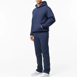 Sweat à capuche Streetwear lourd pour hommes pull en coton vierge de coupe surdimensionnée conception de logo personnalisé vêtements en gros en vrac - Product Image 3