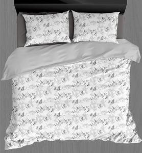 Ensemble de draps en microfibre imprimé Blanc neige 400TC résistant à la décoloration avec 2 taies d'oreiller Doux et durable Utilisation hôtelière et hospitalière - Product Image 1