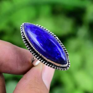 Anillo de lapislázuli al por mayor, Plata de Ley 925, anillo de piedras preciosas bohemio hecho a mano, lapislázuli genuino, joyería de plata a granel para negocios - Product Image 2