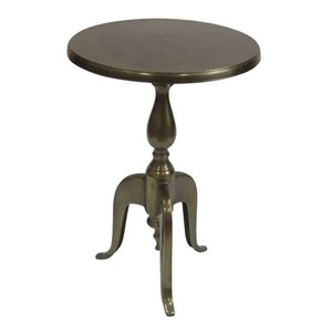 Table basse ronde moderne en aluminium de haute qualité avec revêtement en poudre marron Table basse en métal fini pour meubles de maison - Product Image 1