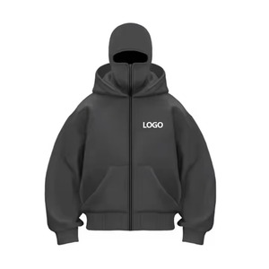 Sudadera con capucha doble de peso pesado para hombre de 350gsm al por mayor 80% Algodón 20% poliéster diseño ajustado en caja con patrón de araña Uso de invierno - Product Image 4