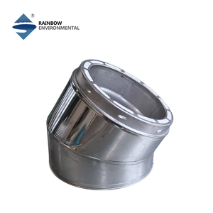 Gomito a 30 gradi per tubo fumario isolato a doppia parete in acciaio inossidabile 304 di classe A, <span class=keywords><strong>diametro</strong></span> 6 pollici, per stufe a legna e gas - Product Image 1