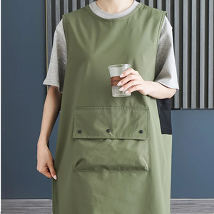 Tablier en polyester et coton vert imperméable pour barista, <span class=keywords><strong>pâtissier</strong></span>, boulanger, barman, fleuriste, peintre, jardinier, vêtements de travail - Product Image 6