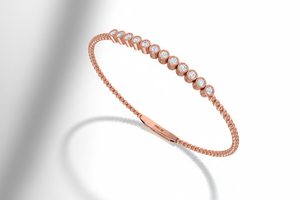 Bracelet de luxe en or 14 carats avec perles et 12 diamants naturels, plaqué rhodium, certifié IGI, pour femmes |   Design minimaliste |   Vêtements de tous les jours - Product Image 3