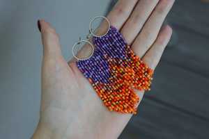 Boho ต่างหูลูกปัดด้วยการออกแบบสีฟ้าครามแอนดี้ cascading Fringe, เครื่องประดับของขวัญที่ไม่ซ้ำกัน - Product Image 3