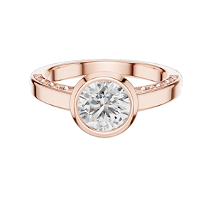 Bague en diamant de laboratoire rond de 1 carat pour femme, VVS-VS EF CVD, or 18 carats, 14 carats, 10 carats et argent 925, or rose, or jaune, or blanc - Product Image 3