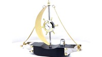 Ensemble de bureau décoratif en métal de haute qualité REGAL INCORPORATION avec horloge et porte-stylo BTC-144 pour la maison/le bateau