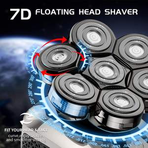 Rasoir électrique sans fil étanche avec tête détachable, tondeuse à joues IPX7 USB pour hommes chauves, pour le soin du visage et du corps, idéal pour les camping-cars - Product Image 6