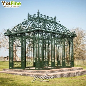 Hoge kwaliteit luxe tuin smeedijzeren tuinhuisje met glas - Product Image 5