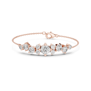 Bracelet en diamant de laboratoire 3,03 CT, taille brillant rond, or 18 carats, 14 carats, 10 carats et argent 925, options or rose, or jaune, or blanc - Product Image 3