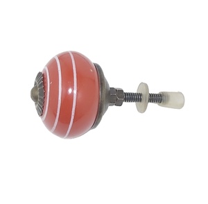 Red Colour White Strips Ceramic Knobs Industrial Drawer Cabinet Handle Pulls Kitchen Bedroom Living Room Dining <b>Wardrobe</b>/Dresser - Product Image 2