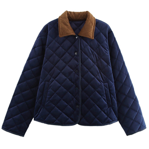 Manteau d'hiver pour femme, style nouveau, haute qualité, coupe-vent, en daim, rembourré 100% duvet polyester. - Product Image 1