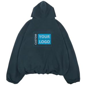 Mode col haut lourd sweat à capuche surdimensionné unisexe Logo personnalisé hommes Streetwear hiver impression numérique 100% coton - Product Image 1