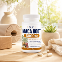 Capsules de racine de maca végétaliennes 6000 mg, dosage personnalisé, fabricant de compléments alimentaires en marque privée