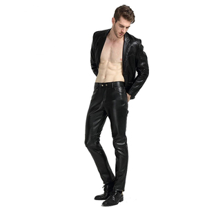 Pantalones de Cuero de Motociclista para Hombre de Diseño Moderno, Pantalones de Cuero PU Casuales para Motociclismo y Ropa Urbana, en Venta en Línea - Product Image 1