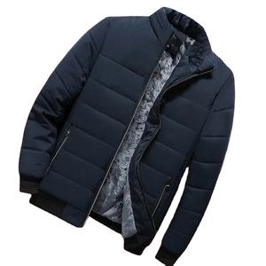 Veste matelassée en coton décontractée pour homme, grande taille, hiver, col montant, couleur unie, épaisse, en duvet - Product Image 2