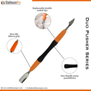 เครื่องมือทำเล็บสแตนเลสแบบสองด้าน ดีไซน์ใหม่ปี 2026 ทนทาน ใช้ซ้ำได้ ที่ดันหนังกำพร้าแบบคอมโบ Stahlmann Pro  รับสกรีนโลโก้ - Product Image 3