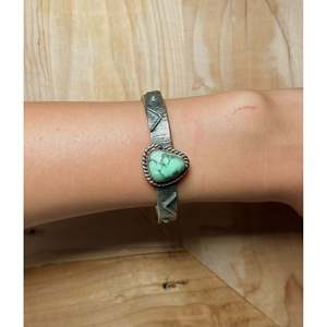 Navajo-Made New Lander Varicsite Tufa Cast & Sterling <b>Silver</b> Fashion <b>Cuff</b> <b>Bracelet</b> - Product Image 4