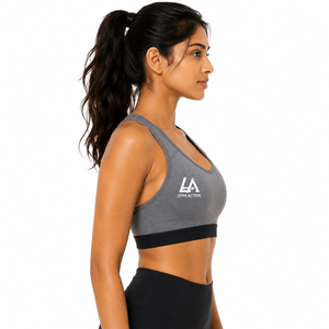 Womens Racerback Sports Bra | Custom Logo High Support Breathable Spandex/Nylon <b>Mesh</b> Gym Workout Fitness Yoga Activewear <b>Top</b> - Product Image 3
