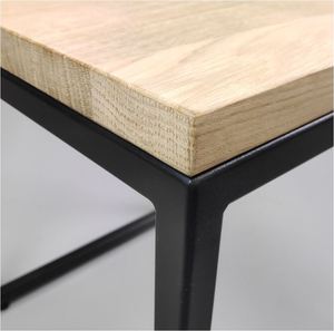 <b>Modern</b> Classy <b>Black</b> Steel Iron Wood <b>Coffee</b> <b>Table</b> for Kitchen Office Home Restaurant Living Room Garden Decoration Made in India - Product Image 2