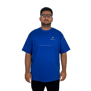 T-shirt en coton lourd pour hommes Super lourd 300gsm épais surdimensionné T-shirt à épaules tombantes T-shirt à col rond Boxy Fit - Product Image 1