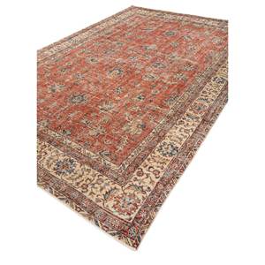 Tapis en laine noué à la main de grande taille, style vintage, Pae-5051, motif floral rouge-orange, pour la maison, le salon, le couloir, rectangulaire, pour adolescents - Product Image 2