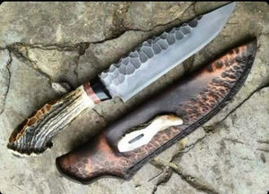 Nuevo Cuchillo Bowie de Acero J2 de Alta Calidad para Camping, Bushcraft y Caza, con Borde Dentado, Hecho a Mano, Mango Resistente de Asta de Ciervo, OEM - Product Image 5