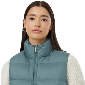 Veste sans manches pour femmes tendance, sur mesure, grande taille, veste d'hiver chaude en polyester rembourrée, col montant, tricotée, fermeture éclair - Product Image 2