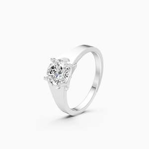 Anillo Solitario de Diamante Cultivado en Laboratorio Forever Round de Dos Tonos, 1.0 Ct, en Oro Amarillo, Blanco y Rosa de 9K - Product Image 1