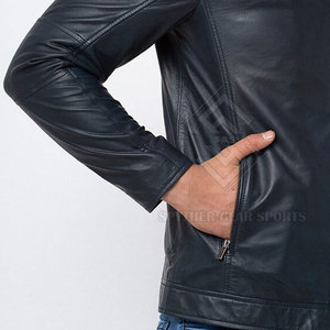 Chaqueta Casual de Piel de Vaca Tallas Grandes al por Mayor con Cremallera Frontal, Logo, Cuello Alto, Transpirable, Ecológica, de Alta Calidad para Invierno al Aire Libre - Product Image 6