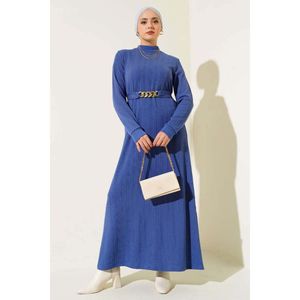 <b>Chain</b> <b>Belted</b> Corduroy Dress Indigo - Product Image 4