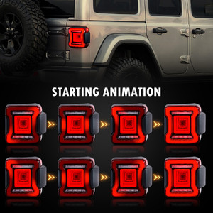 Luma Phụ kiện cho 2018 + cho Jeep Wrangler <span class=keywords><strong>JL</strong></span> 4x4 New Red <span class=keywords><strong>LED</strong></span> Đèn đuôi với sạch hun khói tín hiệu lần lượt đèn đuôi đèn hậu - Product Image 6