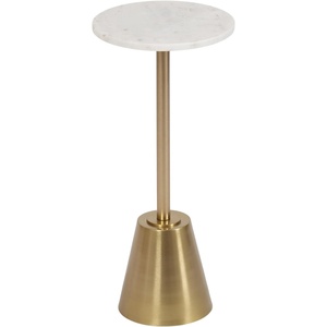 Metal Heavy Base Marble Top Coffee Side <b>Table</b> Modern Design for Your Living Room or Lounge Space - Product Image 1