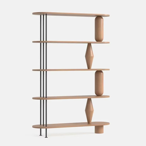 Étagère de salon moderne en bois massif et en fer avec taille personnalisable, durable et écologique, design portable pour un usage en appartement - Product Image 1